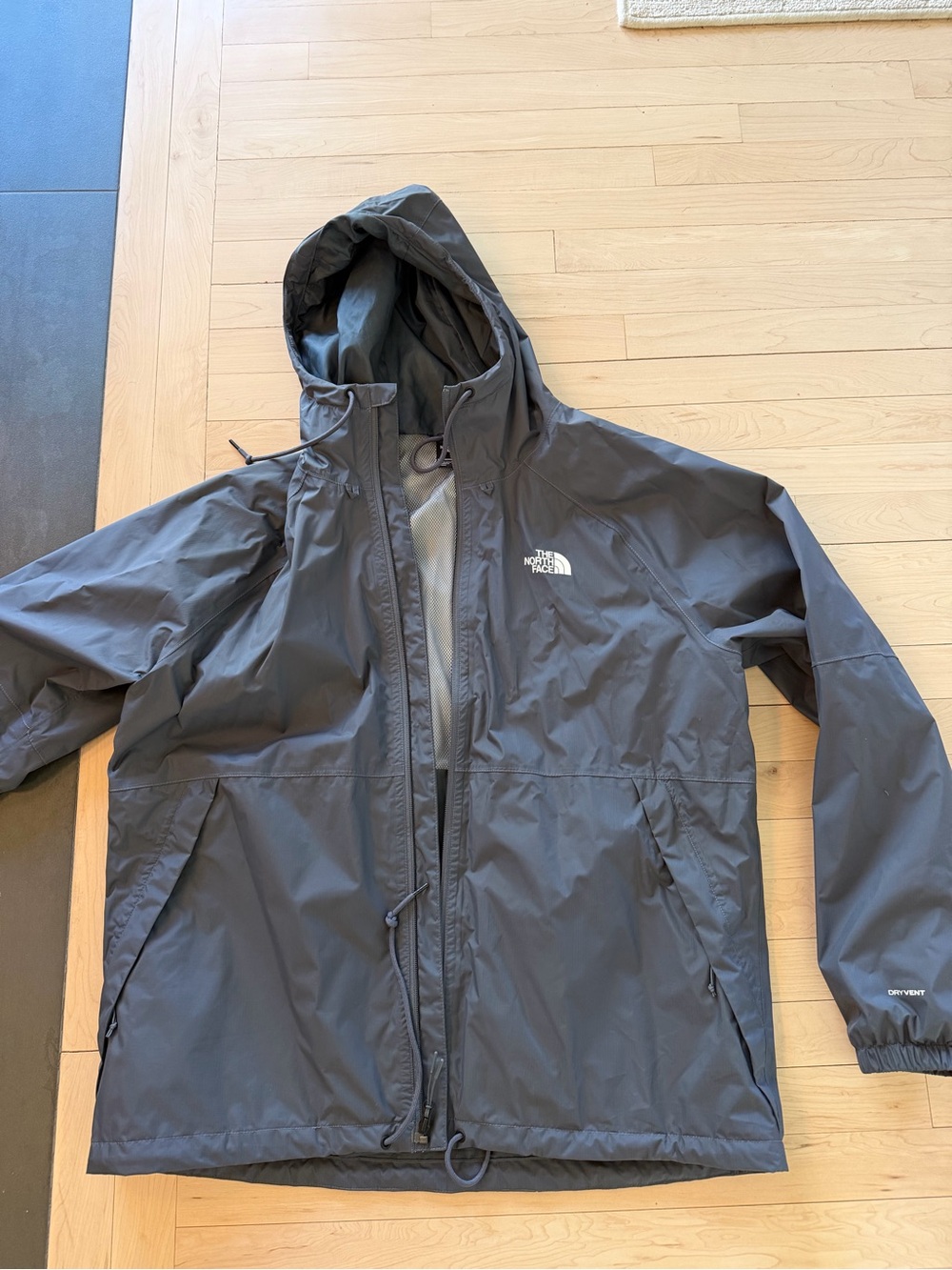 The North Face Men's Charcoal Hooded Rain Jacket